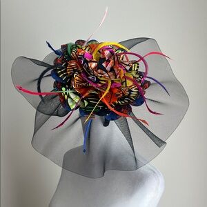 Whittall & Shon fascinator Derby black multicolored